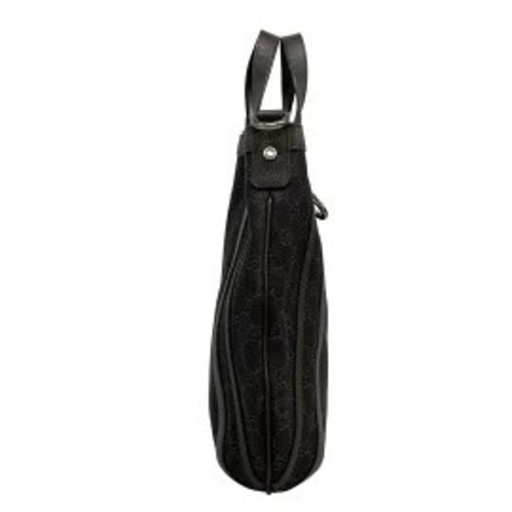 Gucci Abbey GG Handbag Dark Brown Gray Leather